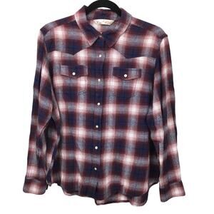 Cumberland Outfitters by Ely Western Cowboy Pearl Snap Plaid Cotton Flannel XL